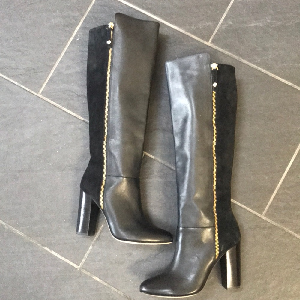 Kate Spade Leather Suede Zipper Tall Boot NWOB